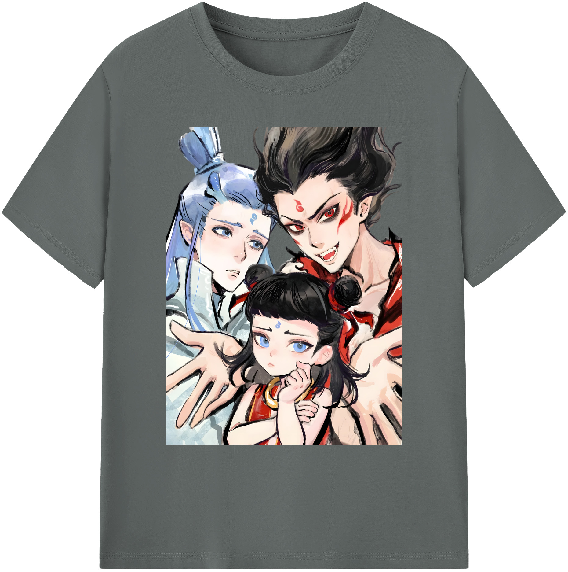 （画像用） Ne Zha 2 ナタ 魔童の大暴れ 綿100％ メンズ半袖Tシャツ｜肌触りやわらか＆通気性